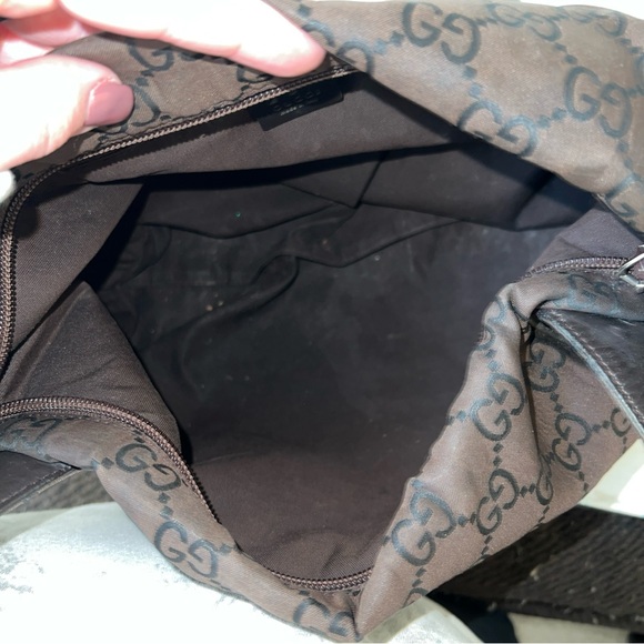 Pre-Loved Gucci GG Denim Brown Canvas Shoulder Bag - Picture 6 of 8